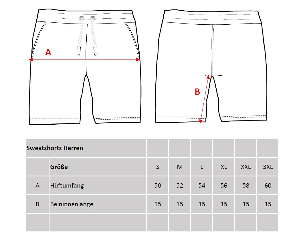 Herren Sweathose kurz